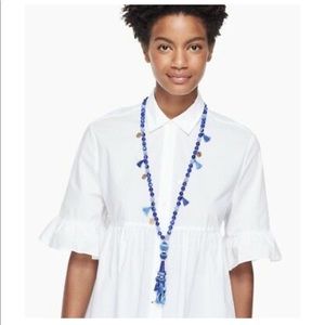 Kate Spade Long Pendant Tassle Beaded Necklace